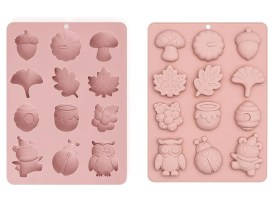 Molde silicona 12 figuras de Otoño y animalitos